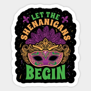 Mardi Gras Costume Let The Shenanigans Begin Sticker